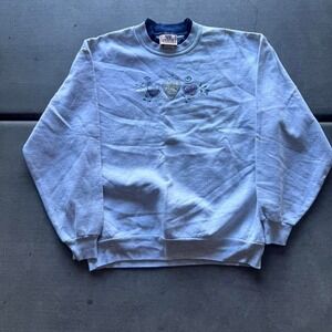 Top Stitch Women's Double Collar Flower Sweatshirt